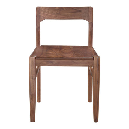 Set of Two Brown Solid Wood Open Back Dining Side Chairs HomeRoots