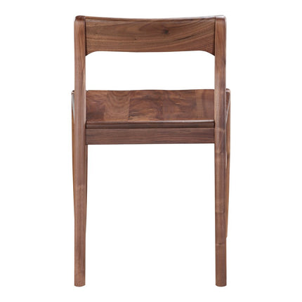Set of Two Brown Solid Wood Open Back Dining Side Chairs HomeRoots
