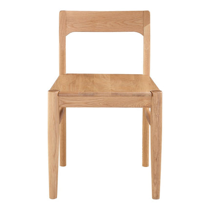 Set of Two Natural Solid Wood Open Back Dining Side Chairs HomeRoots