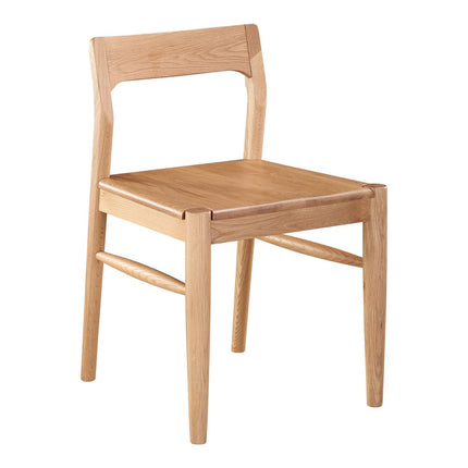 Set of Two Natural Solid Wood Open Back Dining Side Chairs HomeRoots