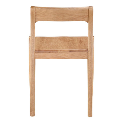 Set of Two Natural Solid Wood Open Back Dining Side Chairs HomeRoots