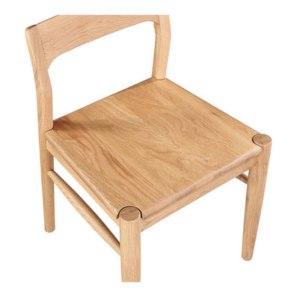 Set of Two Natural Solid Wood Open Back Dining Side Chairs HomeRoots
