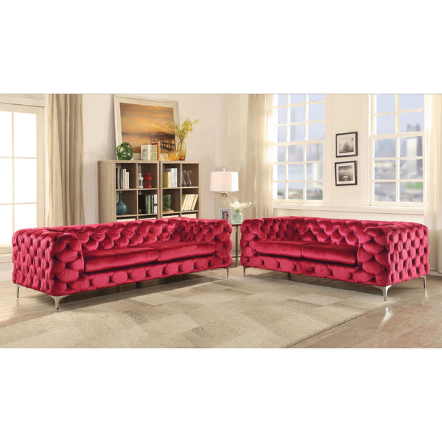 ACME 52795 Adam Sofa, Red Velvet