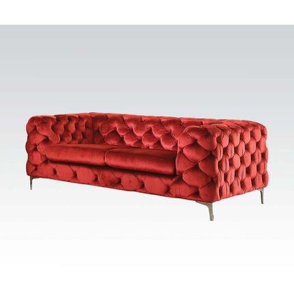 ACME 52796 Adam Loveseat, Red Velvet