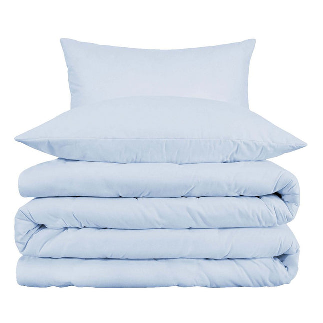 Light Blue Queen Cotton Blend 1000 Thread Count Washable Duvet Cover Set HomeRoots