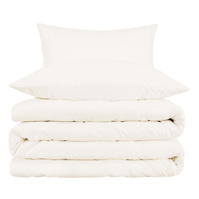 Ivory Queen Cotton Blend 1000 Thread Count Washable Duvet Cover Set HomeRoots