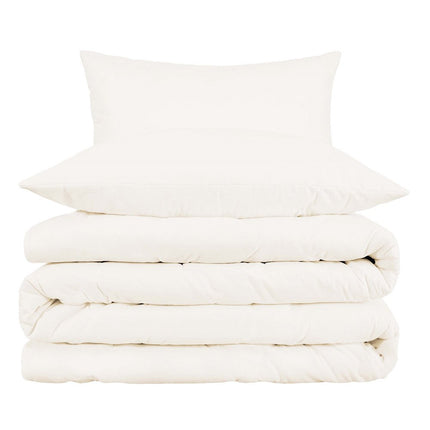 Ivory Queen Cotton Blend Washable Duvet Cover Set HomeRoots