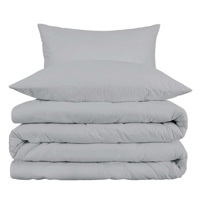 Light Gray King Cotton Blend 1000 Thread Count Washable Duvet Cover Set HomeRoots