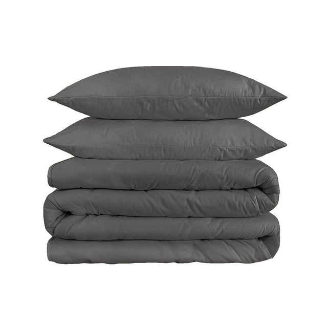 Charcoal Queen Cotton Washable Duvet Cover Set
