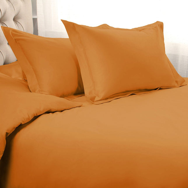 Orange Queen Cotton Washable Duvet Cover Set