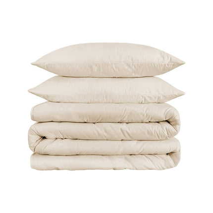 Ivory Queen Cotton Washable Duvet Cover Set