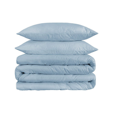 Light Blue King Cotton Washable Duvet Cover Set