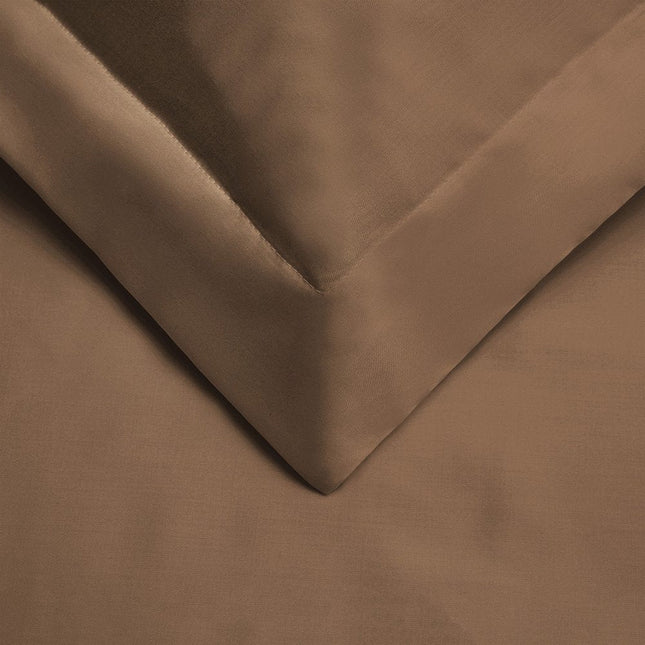 Taupe Twin Cotton Blend 300 Thread Count Washable Duvet Cover Set HomeRoots