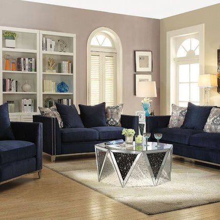 ACME 52830 Phaedra Sofa with 5 Pillows, Blue Fabric