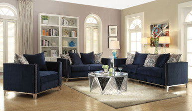 ACME 52830 Phaedra Sofa with 5 Pillows, Blue Fabric ACME Furniture