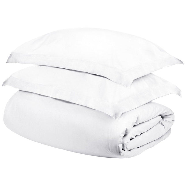 White Queen Cotton Blend 400 Thread Count Washable Duvet Cover Set HomeRoots