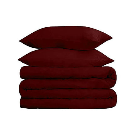 Burgundy Twin Cotton Washable Duvet Cover Set HomeRoots