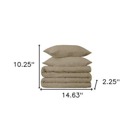 Linen Twin Cotton Blend 650 Thread Count Washable Duvet Cover Set HomeRoots
