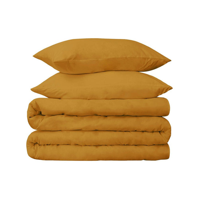 Brown Sugar Twin Cotton Blend 650 Thread Count Washable Duvet Cover Set HomeRoots