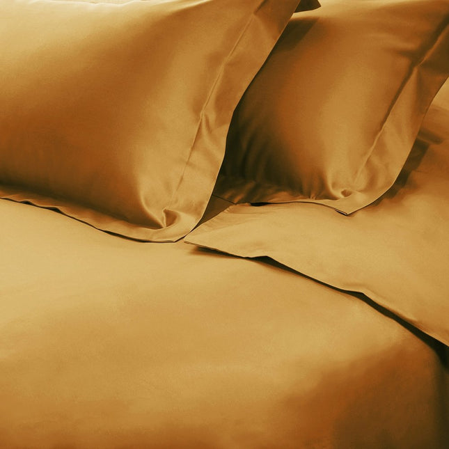 Brown Sugar Twin Cotton Blend 650 Thread Count Washable Duvet Cover Set HomeRoots