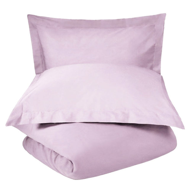 Lilac King Cotton Washable Duvet Cover Set With Two Shams HomeRoots