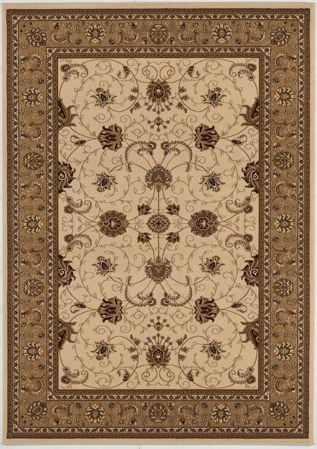 10' X 13' Beige and Brown Oriental Washable Non Skid Area Rug HomeRoots