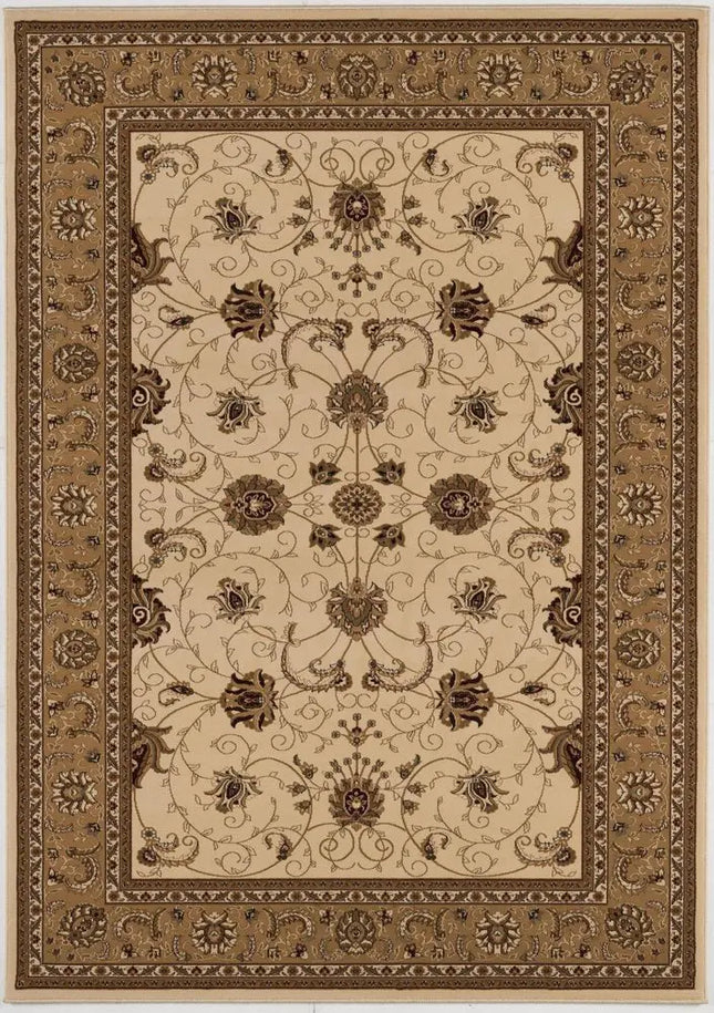 10' X 13' Beige and Brown Oriental Washable Non Skid Area Rug HomeRoots