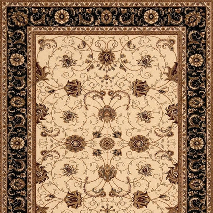 10' X 13' Black and Tan Oriental Washable Non Skid Area Rug HomeRoots