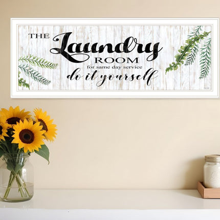 The Laundry Room White and Brown Framed Print Laundry Wall Art HomeRoots