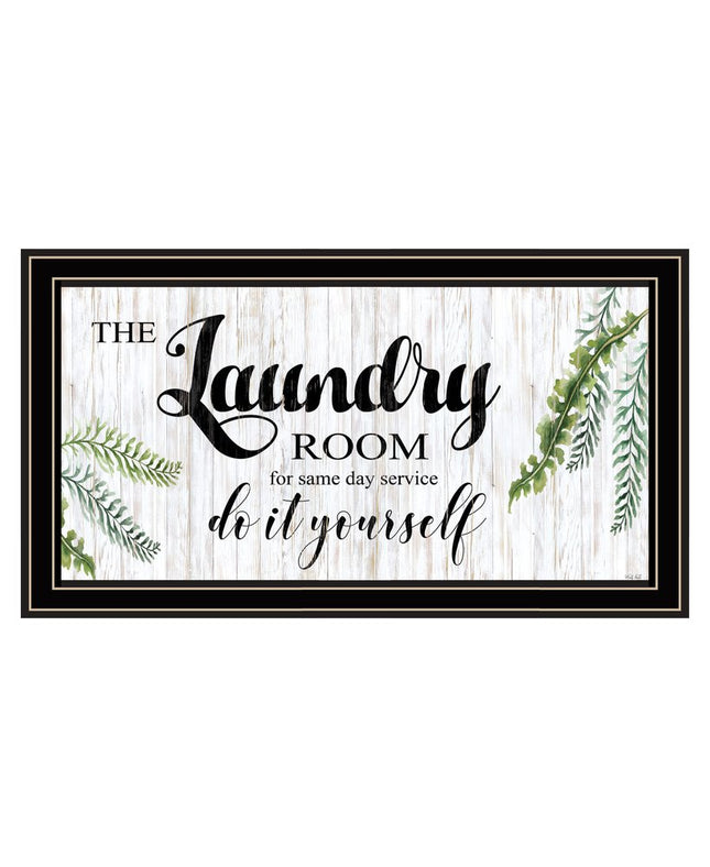 The Laundry Room Same Day Service Black and Brown Framed Print Laundry Wall Art HomeRoots