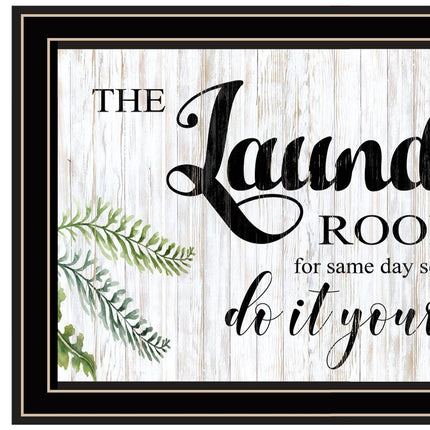 The Laundry Room Same Day Service Black and Brown Framed Print Laundry Wall Art HomeRoots