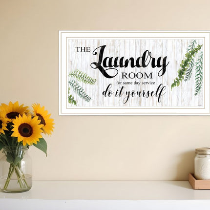 The Laundry Room Same Day Service Black Framed Print Laundry Wall Art HomeRoots