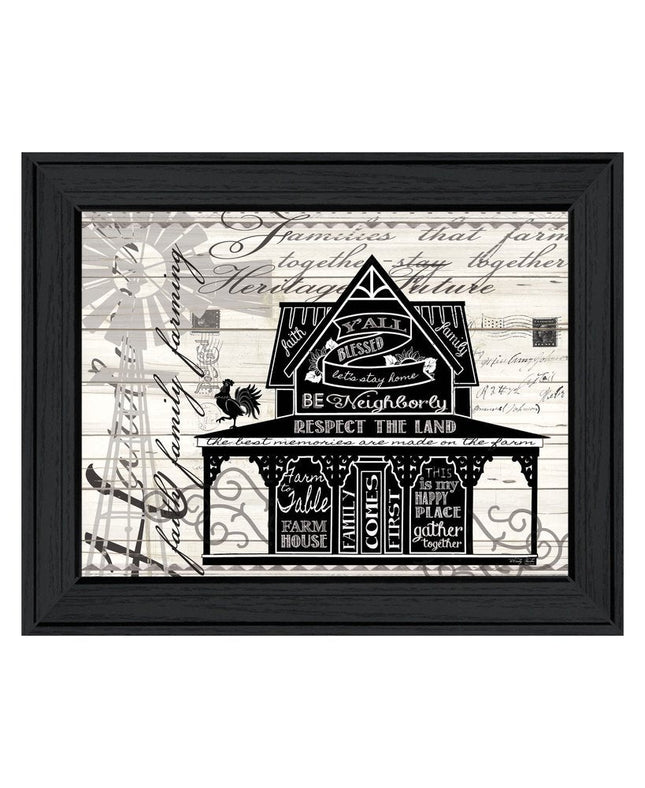 Y'ALL BLESSED FARMHOUSE Black Framed Print Wall Art HomeRoots