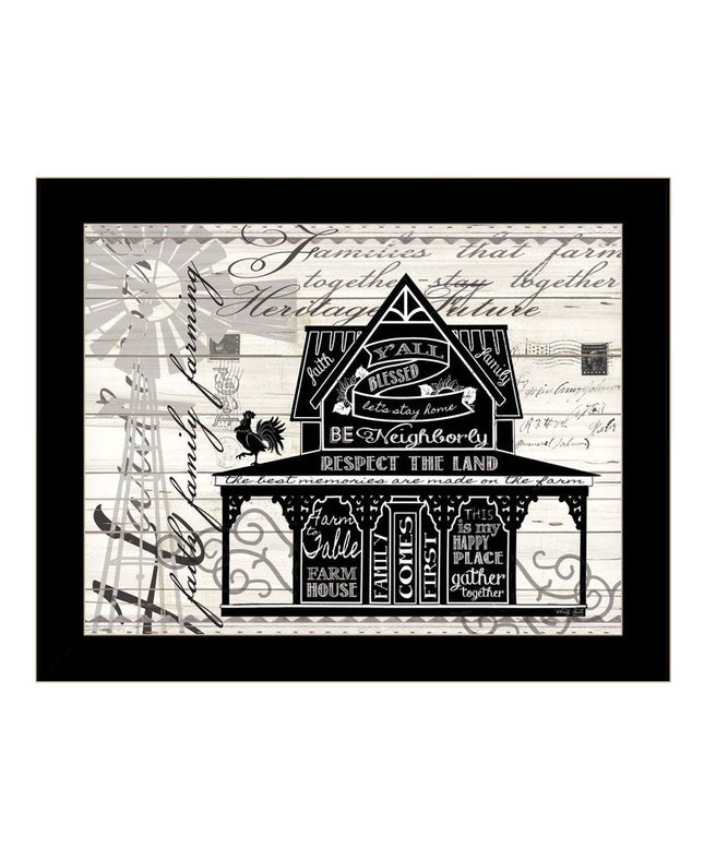 Y'ALL BLESSED FARMHOUSE Black Framed Print Wall Art HomeRoots