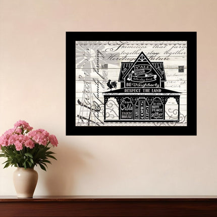 Y'ALL BLESSED FARMHOUSE Black Framed Print Wall Art HomeRoots
