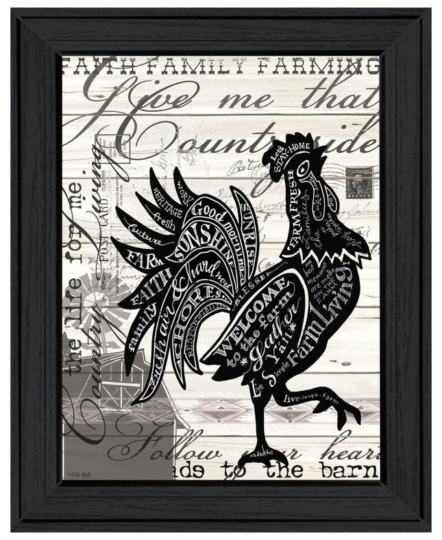 WELCOME TO THE FARM CHICKEN Black Framed Print Wall Art HomeRoots
