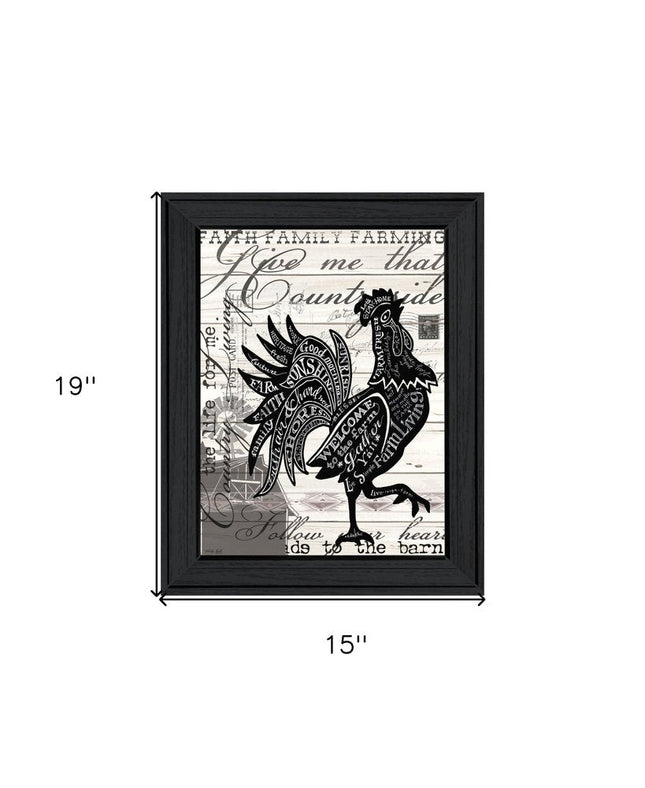 WELCOME TO THE FARM CHICKEN Black Framed Print Wall Art HomeRoots