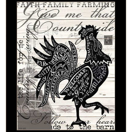 WELCOME TO THE FARM CHICKEN Black Framed Print Wall Art HomeRoots