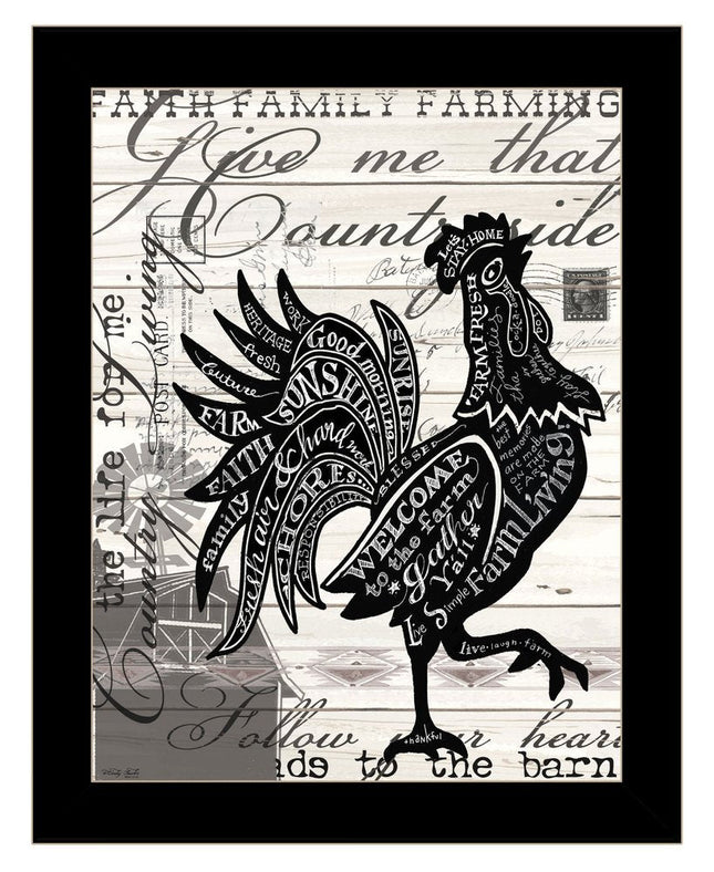WELCOME TO THE FARM CHICKEN Black Framed Print Wall Art HomeRoots