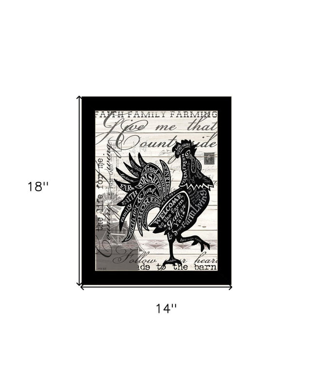WELCOME TO THE FARM CHICKEN Black Framed Print Wall Art HomeRoots