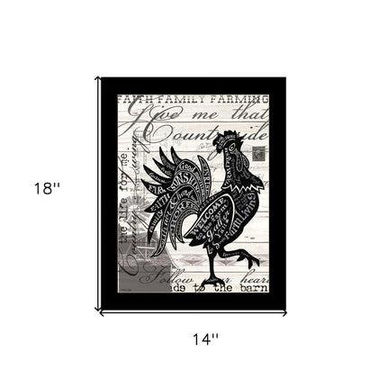 WELCOME TO THE FARM CHICKEN Black Framed Print Wall Art HomeRoots