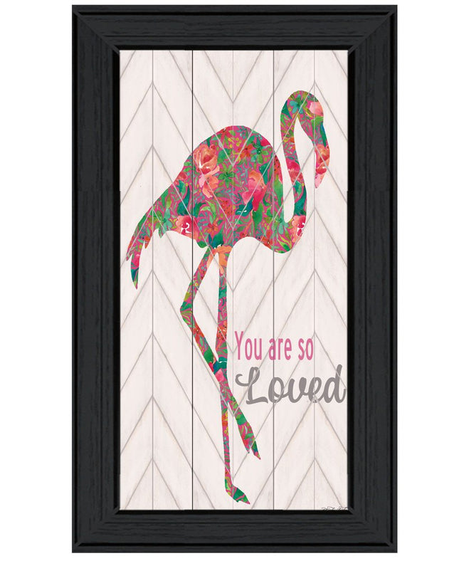 You are so loved Flamingo Black Framed Print Wall Art HomeRoots