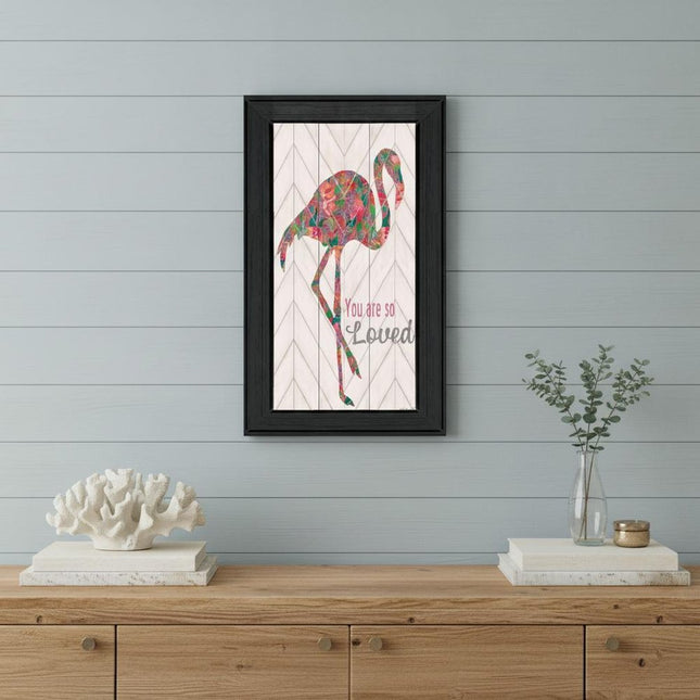 You are so loved Flamingo Black Framed Wall Art HomeRoots
