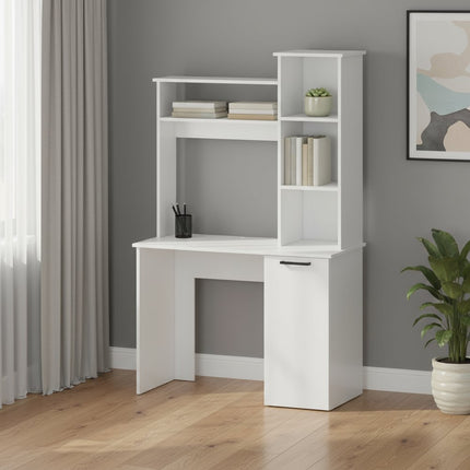 39" White Computer Desk With Hutch HomeRoots