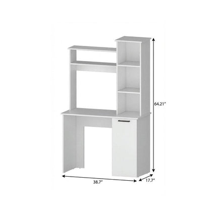 39" White Computer Desk With Hutch HomeRoots