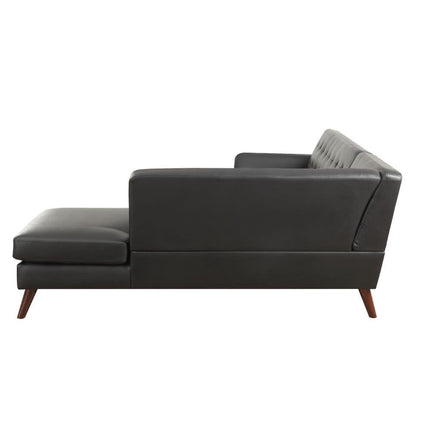 ACME 53040 Essick II Sectional Sofa, Black PU (1Set/2Ctn)