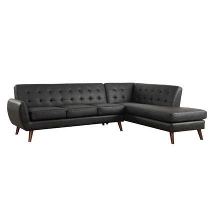 ACME 53040 Essick II Sectional Sofa, Black PU (1Set/2Ctn)