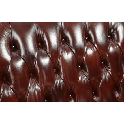 ACME 53065 Eustoma Sofa with 3 Pillows, Cherry Top Grain Leather Match & Walnut (1Set/2Ctn)