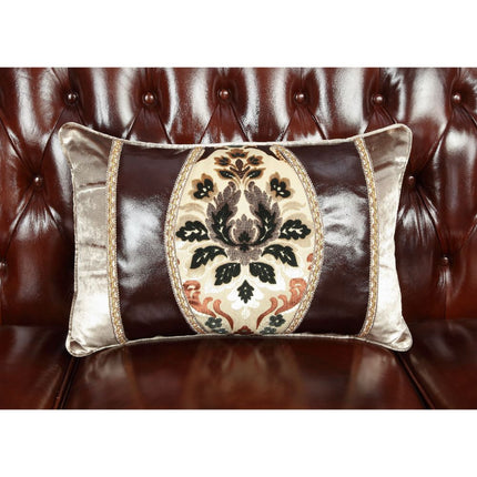 ACME 53066 Eustoma Loveseat with 2 Pillows, Cherry Top Grain Leather Match & Walnut (1Set/2Ctn)