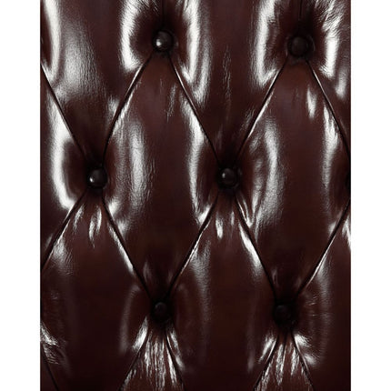 ACME 53071 Forsythia Loveseat with 2 Pillows, Espresso Top Grain Leather Match & Walnut (1Set/2Ctn)